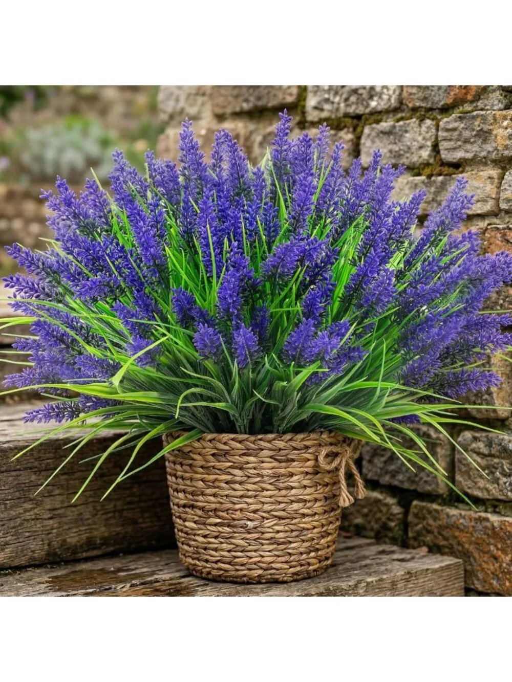 22 Pcs UV Resistant Lavender Artificial Flowers for Outdoor Pot Decor & Garden